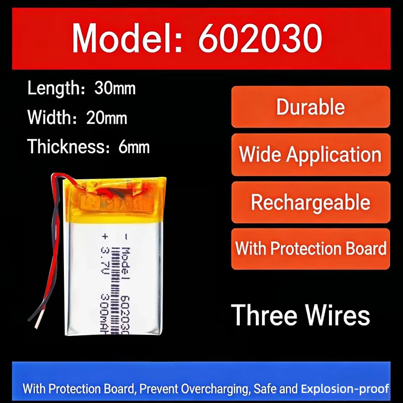 Smartwatches - 3.7V 300mAh 602030 リチウム電池 リチウムポリマー電池 ワイヤレスBluetoothヘッドセット