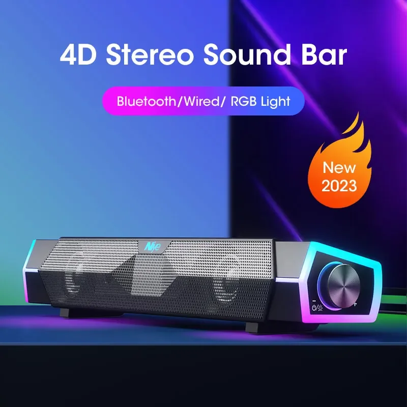 Rgb Computer Soundbar For Pc - ホームシアタースピーカー,Bluetooth,4dステレオサウンドバー,ワイヤレス,PC用