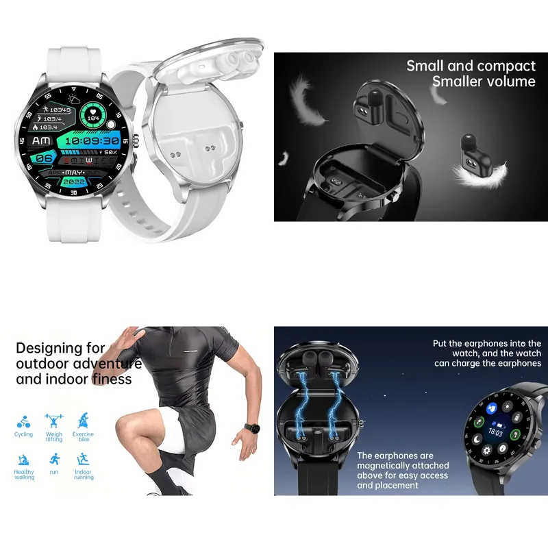Smartwatches - OEM AMOLED 1.43インチ スマートウォッチ イヤホン付き ワイヤレスBT