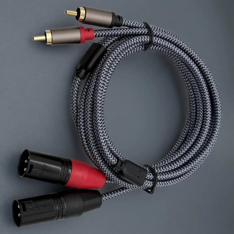 Speakers - HIFI 2RCA - 2XLR（オス）オーディオケーブル 3ピンXLR（メス）- RCAオスケーブル
