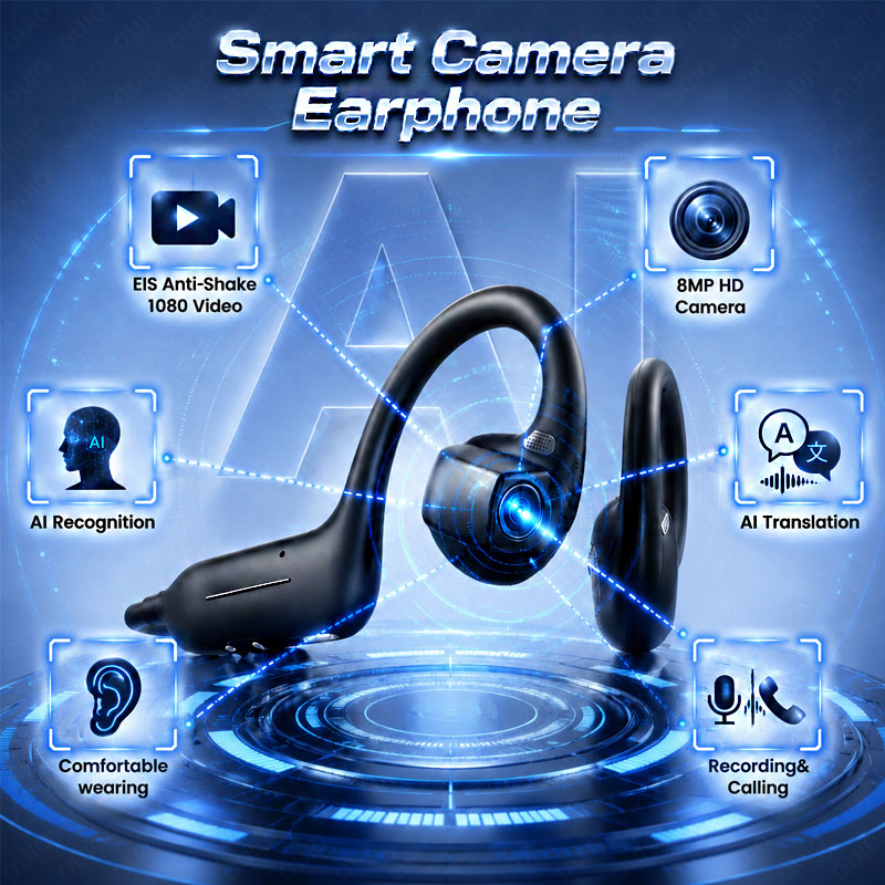 Headphones - 新型AIスマートシューティングヘッドホン 800W HDカメラ 1080Pビデオ Q&A画像認識 BT