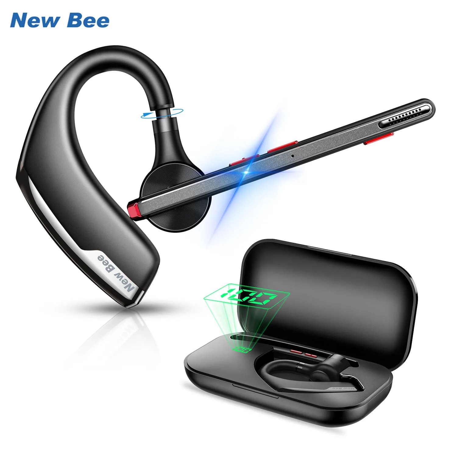 Type C Wired Earphones With Mic - デュアルマイク付きM51ワイヤレスヘッドセット,Bluetooth 5.2,ノイズ抑制,ハンズフリー,ビジネス
