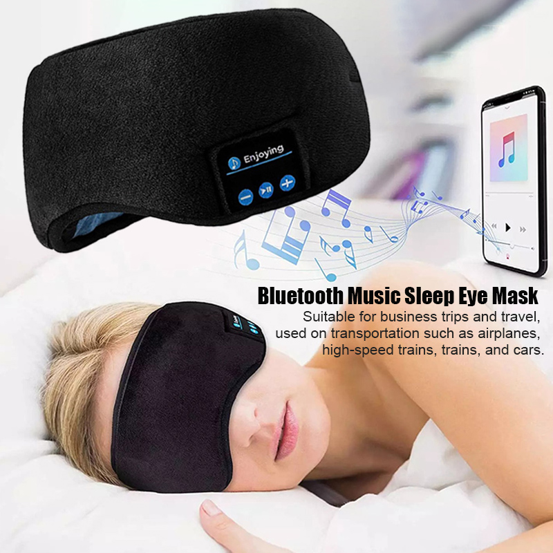 Sleep Mask Headphones Bluetooth - Bluetooth無線ヘッドフォン 睡眠の目のマスクのイヤフォン スマートな音楽の睡眠のヘッドバンドの柔らかい弾性のある目のカバーのヘッドセットヨガ旅行
