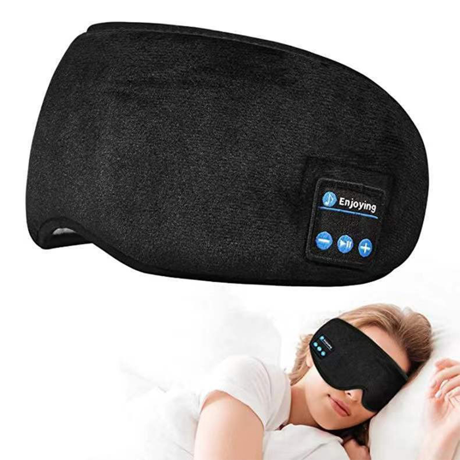 Sleep Mask Headphones Bluetooth - ワイヤレス睡眠用ヘッドホンマスク - ブルートゥース対応横向き寝用ゴーグル、薄型スピーカー搭載、夜間音楽＆瞑想に最適