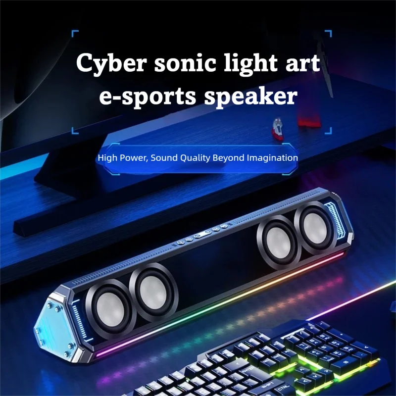 Rgb Computer Soundbar For Pc - RGBライト付きゲーミングサウンドバー、30W Eスポーツスピーカー、7.1サラウンドサウンド、Bluetooth 5.4 & USB対応、PC、PS5、Xbox、デスクトップコンピューター用