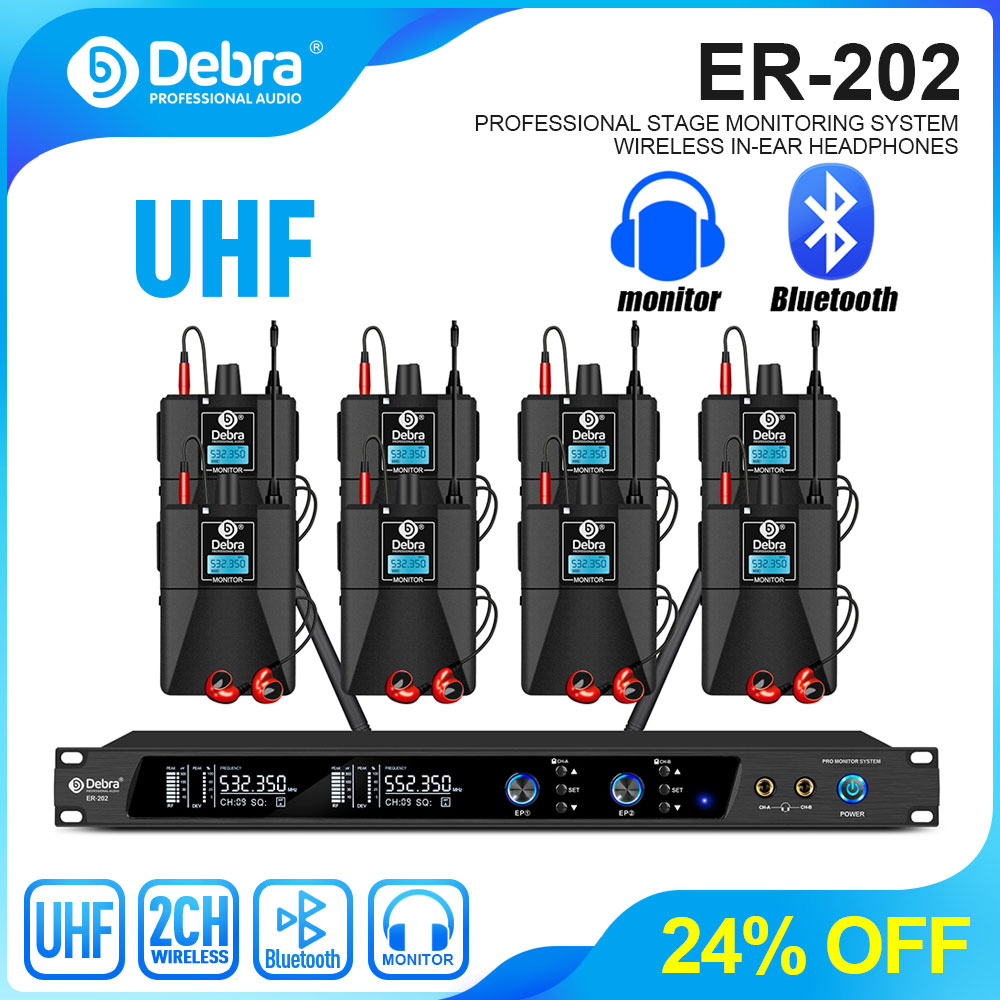In Ear Monitors For Singers - デブラ UHF IEM ER-202 ワイヤレスインイヤーモニターシステム ステージオーディオ