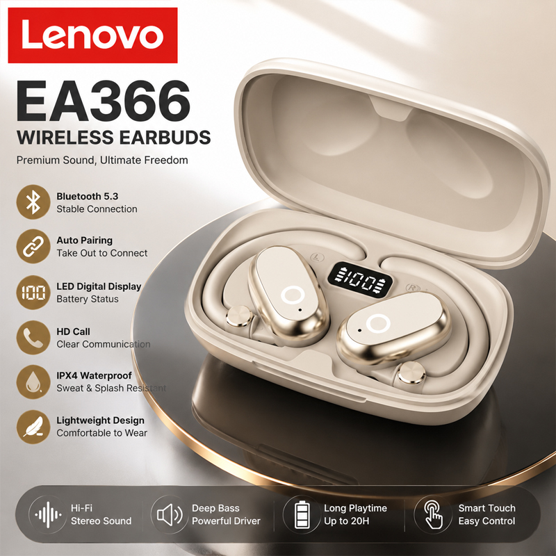 Anc Wireless Over Ear Headphones - レノボ EA366 Bluetooth ワイヤレスヘッドフォン内蔵マイク充電ポートノイズ分離快適なオーバーイヤーヘッドセット C 新品
