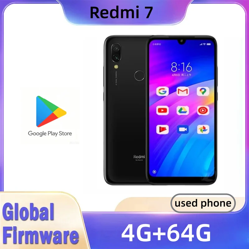 Cameras - Xiaomi Redmi 7携帯電話（ケース付き）、デュアルSIMスロット、Android携帯電話、デュアルカメラ、中古携帯電話