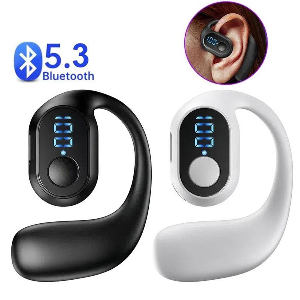Open Ear Air Conduction Headphones - オープンイヤー空気伝導ヘッドホン ワイヤレスBluetoothイヤホン 骨伝導ステレオ片耳クリップ 没入型HI-FIサウンド