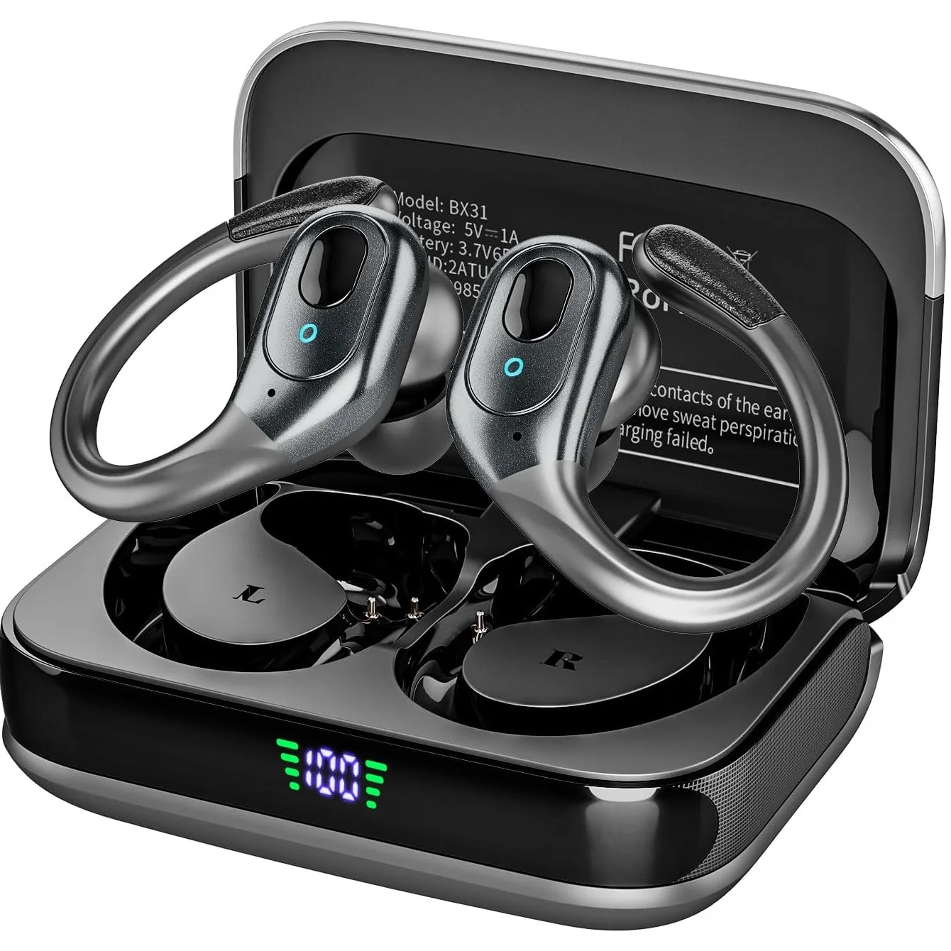 Type C Wired Earphones With Mic - TWSスポーツイヤホン Bluetooth 6.0 HIFI低音ワイヤレスヘッドホン LEDボタン ハンズフリーイヤホン