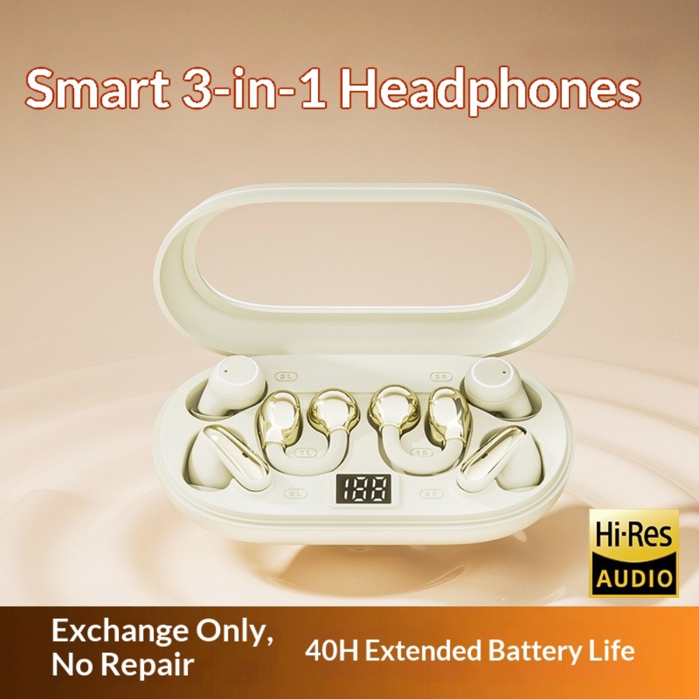 Sleep Mask Headphones Bluetooth - 3-in-1 ワイヤレスインイヤースリープ Bluetooth イヤホン、短いステム、重低音、イヤークリップデザイン、ランニング用、超長バッテリー搭載