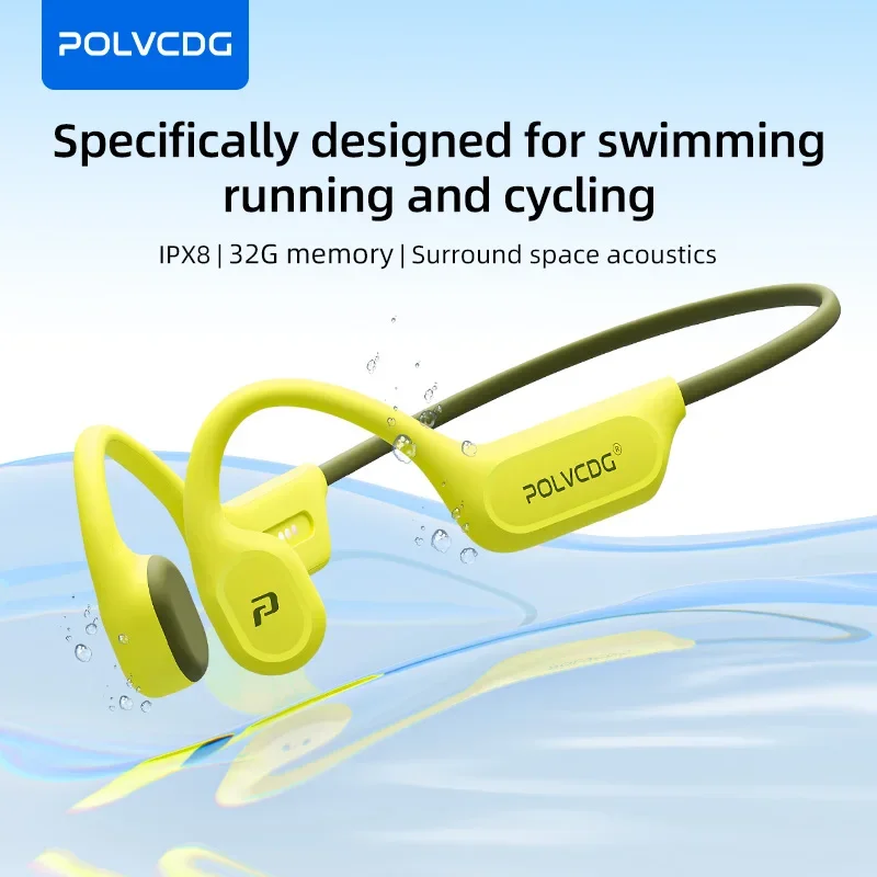 Bone Conduction Running Headphones - POLVCDG X9 骨伝導スイミングイヤホン 32G IPX8 防水