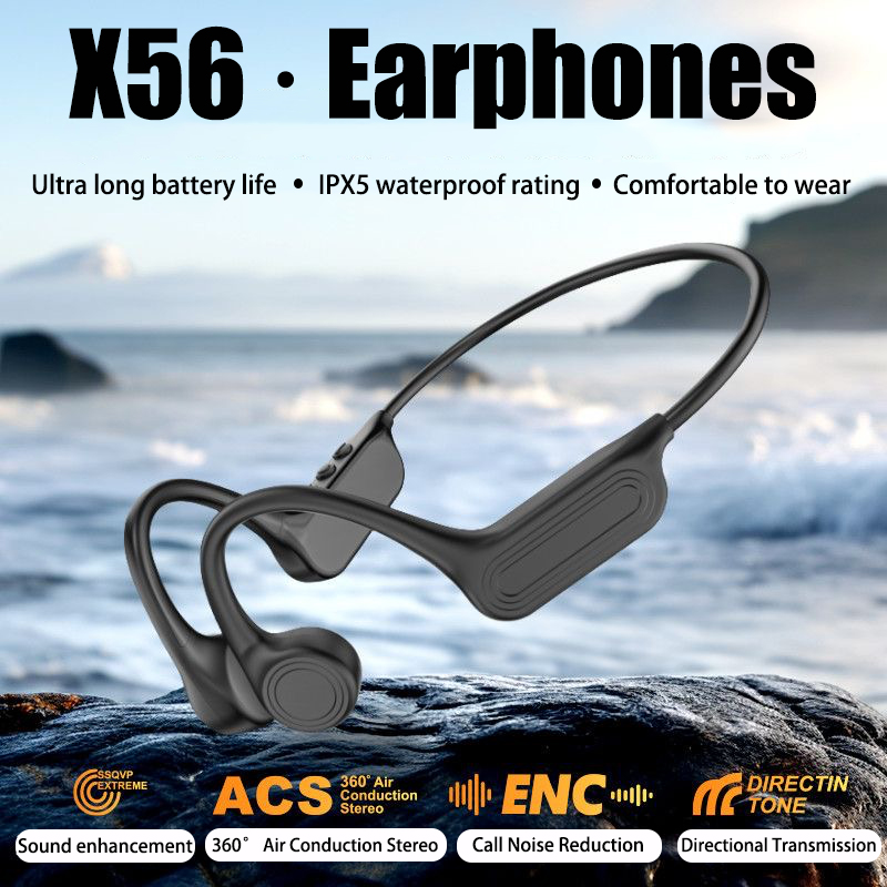 Bone Conduction Running Headphones - Bluetooth ワイヤレス骨伝導ヘッドフォンオープンイヤーヘッドフォンマイク付きスポーツランニング用防水ヘッドフォン