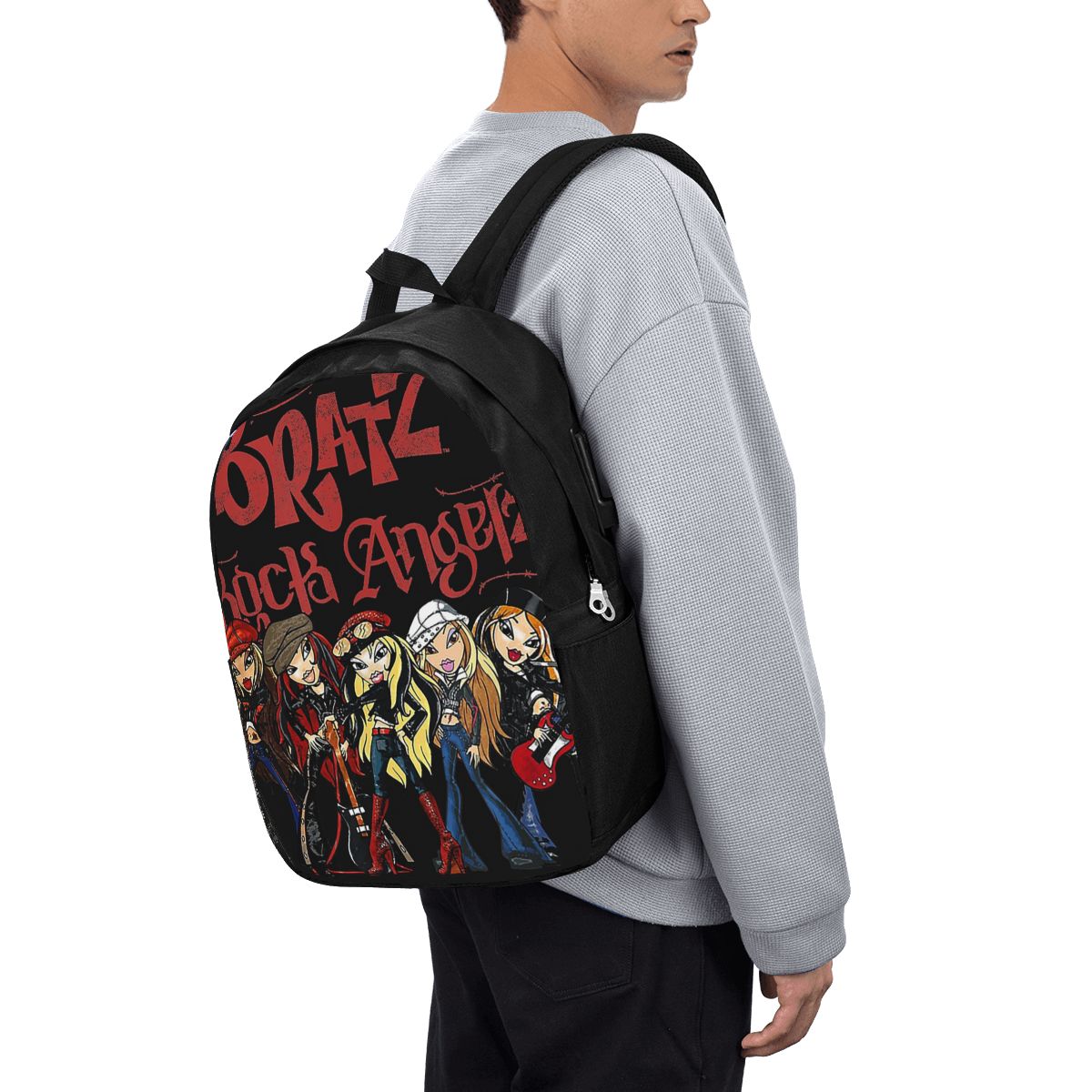 Laptops - Bratz Rock Angelz グループショットバックパック旅行ノートブックバッグコンピュータ大学生スクールバッグラップトップショルダーバッグ男性女性用