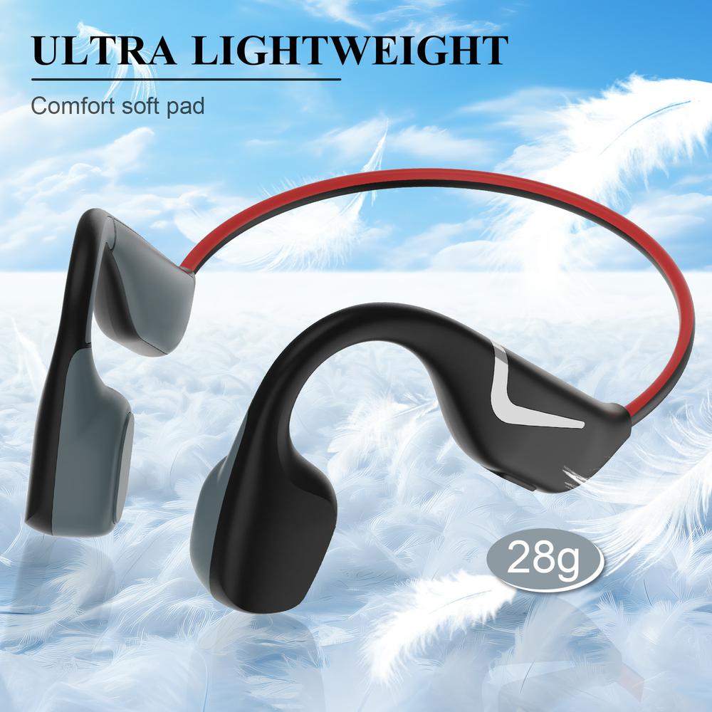 Bone Conduction Running Headphones - DV68 Pro骨伝導Bluetoothスポーツヘッドホン RGBナイトライト 夜間ランニングに最適 IPX7防水 BT5.3ヘッドホン