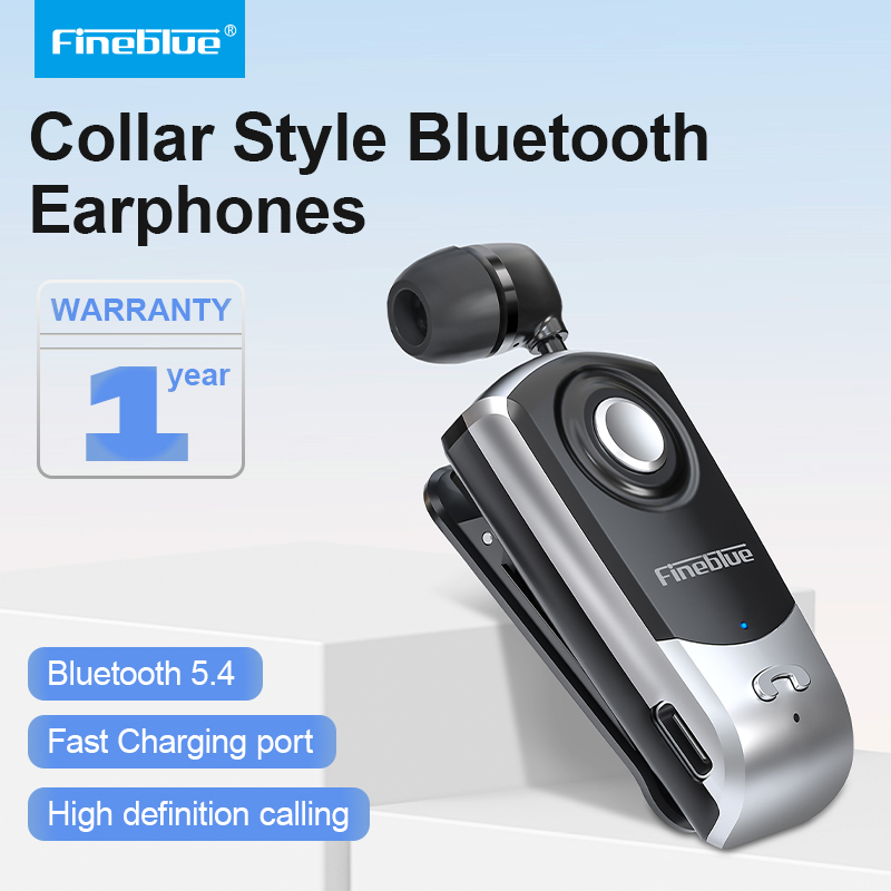 Type C Wired Earphones With Mic - Bluetooth Fineblue-F960ワイヤレスヘッドセット,ワイヤークリップ付き,ハンズフリー格納式ヘッドセット,パワースポーツpk f920用,蓮の耳