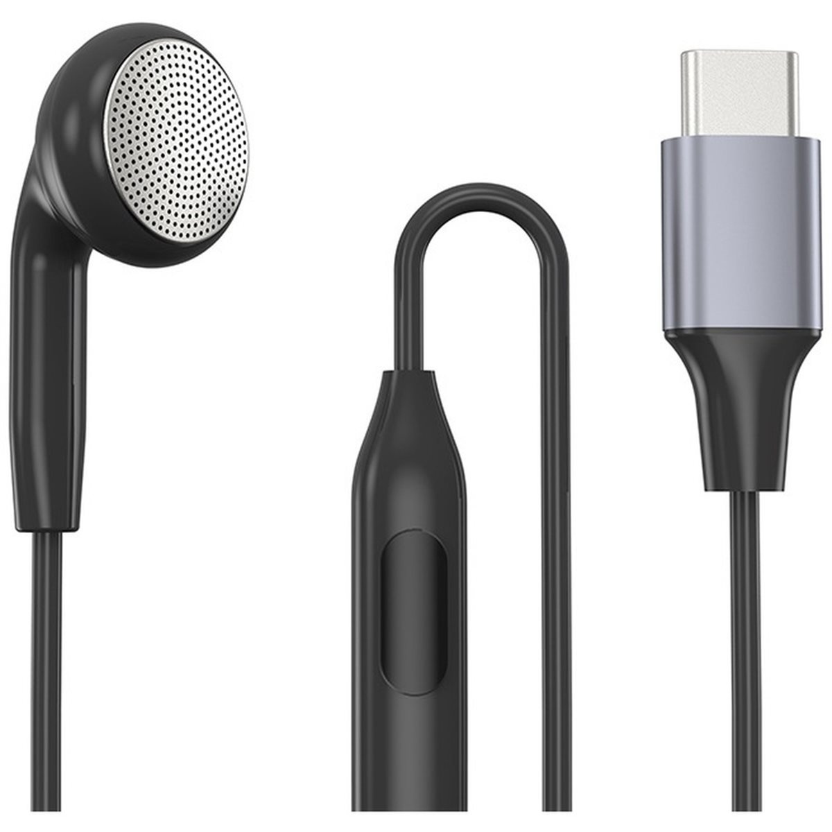 Type C Wired Earphones With Mic - DT75BG タイプC シングルイヤホン マイク付き、有線モノラルイヤホン インラインコントロール スリープヘッドホン