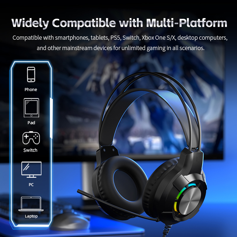 ゲーミングヘッドセット ノイズキャンセリングイヤホン ゲーム - Gaming Headset With Mic Rgb のレビューと価格