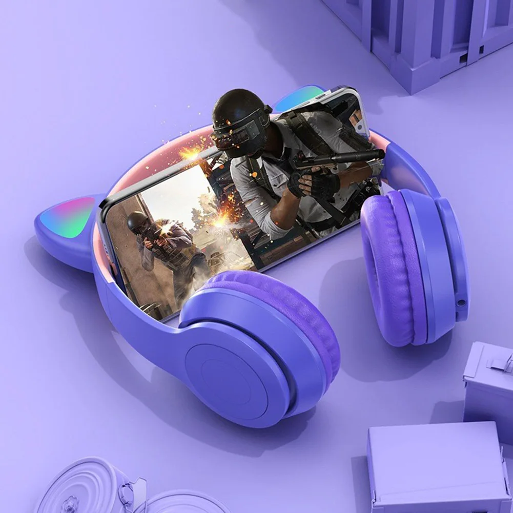 光るLEDキュートな猫耳ヘッドホン Bluetoothワイヤ - Cat Ear Bluetooth Headset Led のレビューと価格