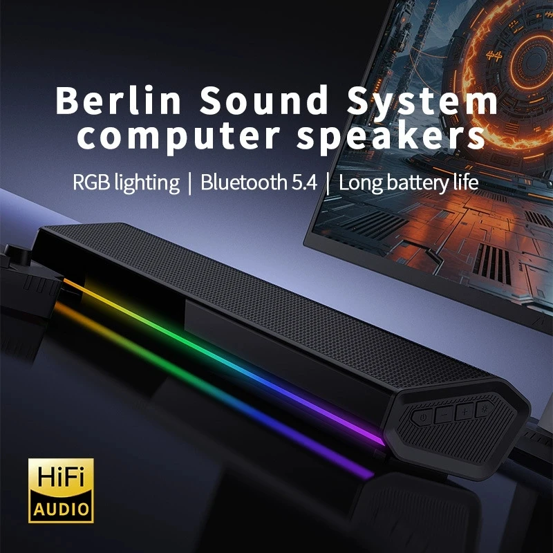 Bluetooth 5.4対応 RGBライト搭載 デスクトッ - Rgb Computer Soundbar For Pc のレビューと価格