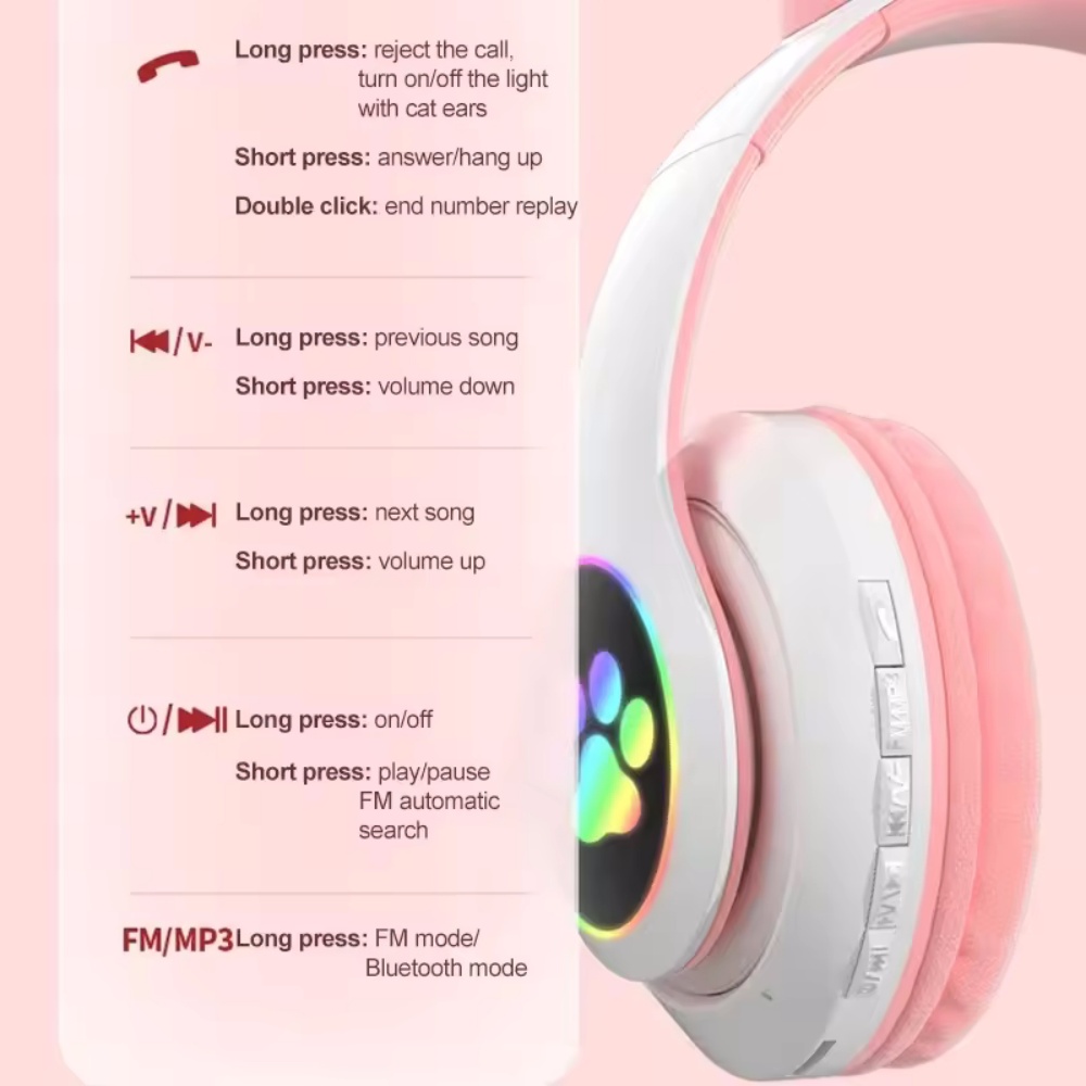 かわいい猫耳 Bluetooth 対応ヘッドセット LED  - Cat Ear Bluetooth Headset Led のレビューと価格