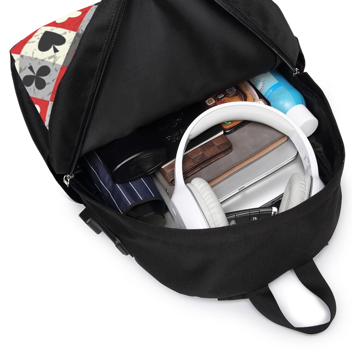 トランプポーカープリントバックパック旅行ノートブックバッグコ - Laptops のレビューと価格