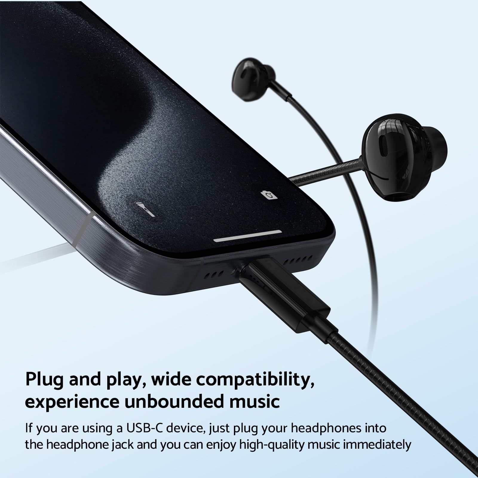 インイヤー有線ヘッドフォン HiFi 音楽イヤホン ハンズフ - Type C Wired Earphones With Mic のレビューと価格