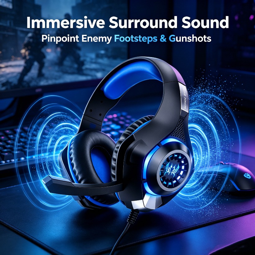 LED ゲーミングヘッドフォン マイク付き RGB オーバー - Gaming Headset With Mic Rgb のレビューと価格