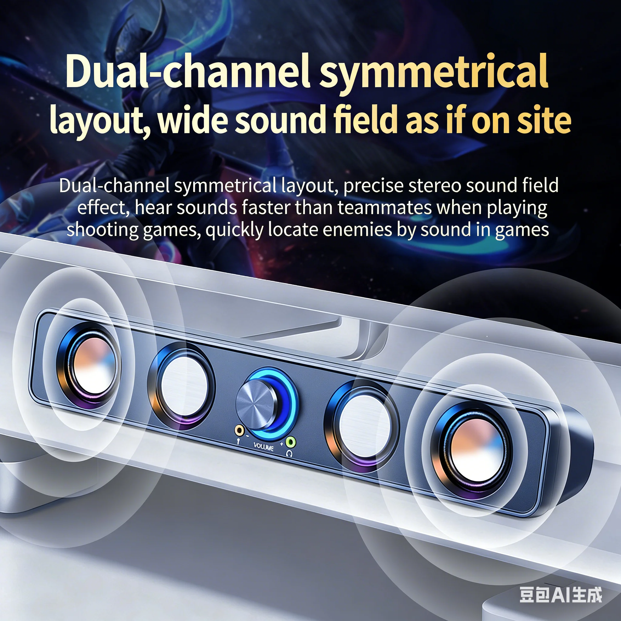 ホームシアタースピーカーシステム サウンドバー RGB デス - Rgb Computer Soundbar For Pc のレビューと価格