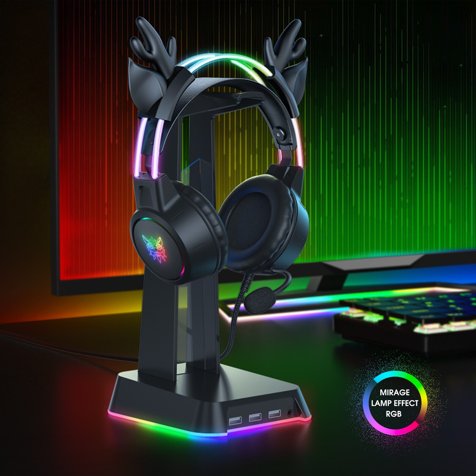 Onikumaゲーミングヘッドセット2024新しいクリスマス - Gaming Headset With Mic Rgb のレビューと価格