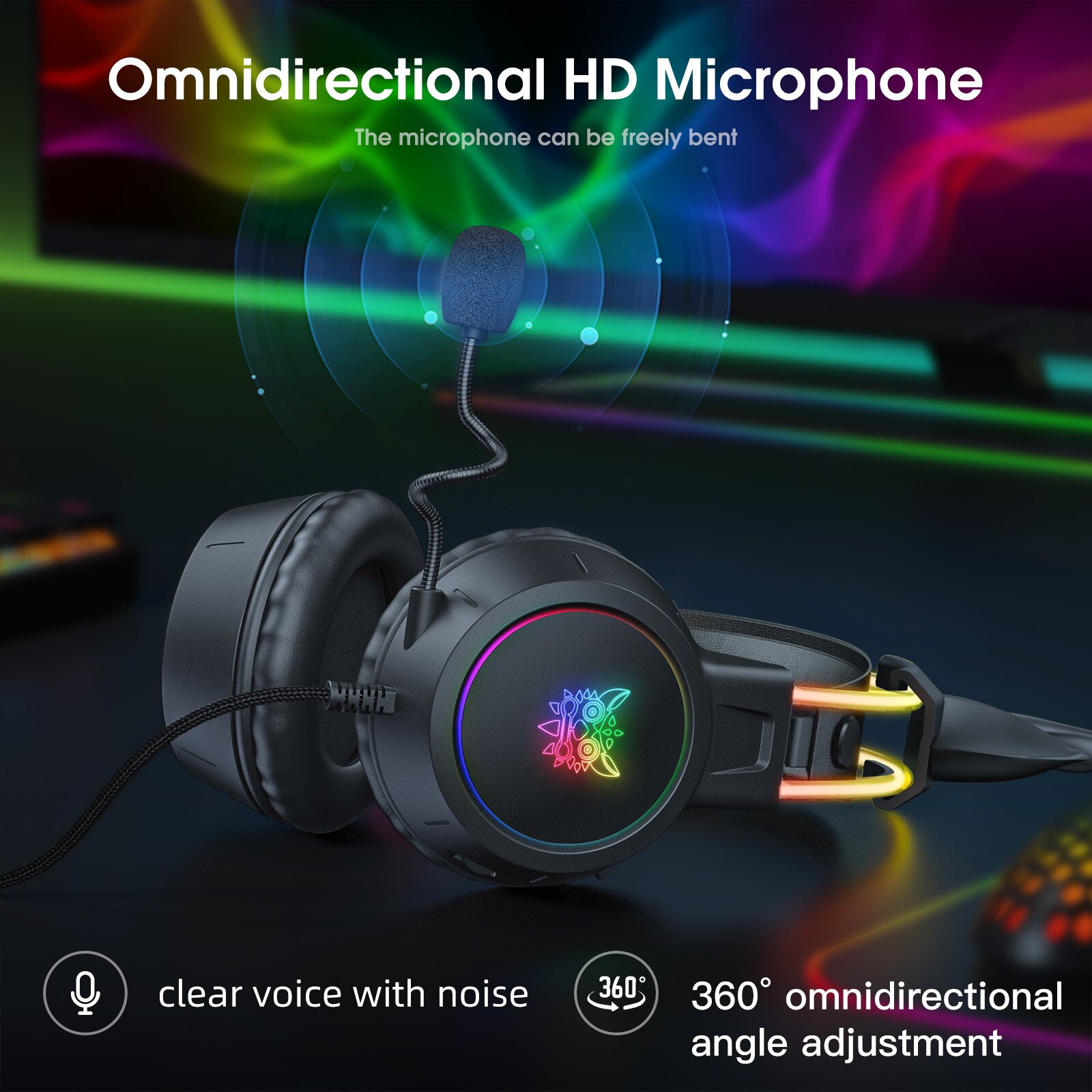 Onikumaゲーミングヘッドセット2024新しいクリスマス - Gaming Headset With Mic Rgb のレビューと価格