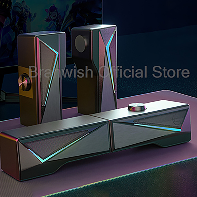 RGBゲーミングサウンドバー、取り外し可能なデザインノブコン - Rgb Computer Soundbar For Pc のレビューと価格