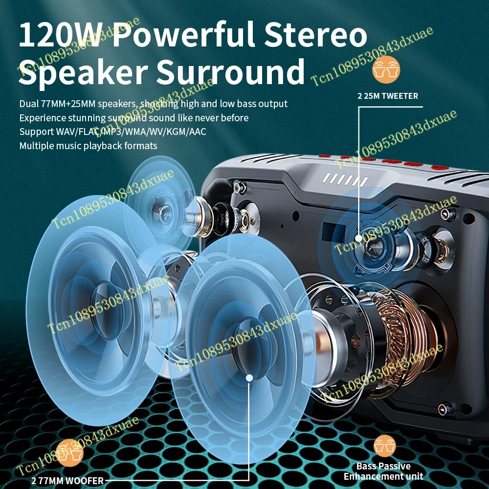 X10ポータブルBluetoothスピーカー 120W St - Portable Bluetooth Speaker Waterproof Ipx7 のレビューと価格