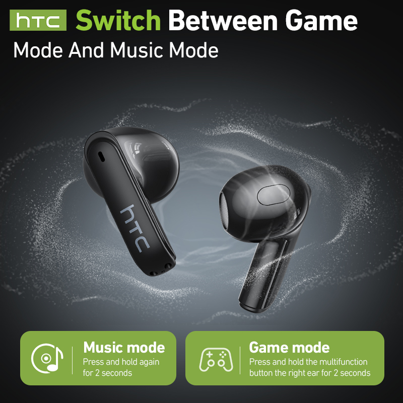 hTC ワイヤレスゲーミングイヤホン LCDスマートスクリー - Headphones のレビューと価格