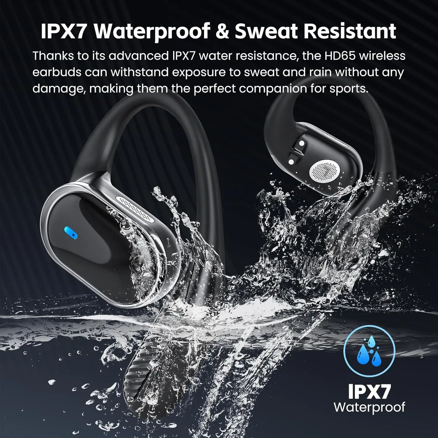 Bluetoothイヤホン ワイヤレスヘッドホン マイク付き - Open Ear Air Conduction Headphones のレビューと価格